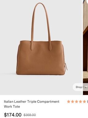 Quince Triple Compartment Leather Tote Bag